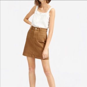 Everlane Patch Pocket Skirt in Ochre size 4